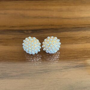 Olive & Piper Pearl Pave Stud Earrings, Gold
